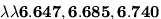 \bf{\lambda\lambda{6.647, 6.685, 6.740}}