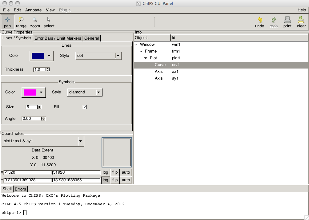 [The left-hand column now contains the Properties and Coordinates frames, with the right column showing just the Information Frame]