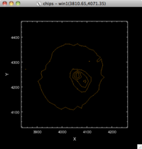 [Thumbnail image: The contours are now drawn as orange, dotted lines.]