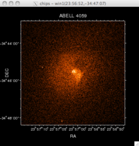 [Thumbnail image: The plot limits have been changed to center and zoom in on the cluster and the axes are labeled in sexagesimal format.]