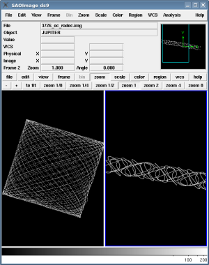 [Thumbnail image: The object-centered and original aspect solutions are displayed side-by-side in ds9.]