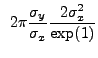 $\displaystyle ~2{\pi}\frac{\sigma_{y}}{\sigma_{x}} \frac{2\sigma_{x}^2}{\exp(1)}$