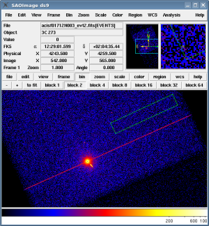 [Thumbnail image: A square region parallel to the readout streak is displayed on the image.]