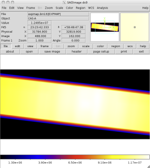 [Thumbnail image: The exposure map shows the central plate of the HRC-S detector.]