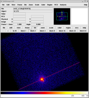 [Thumbnail image: ACIS-S3 observation of a field, displayed in ds9]