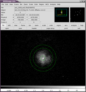 [Thumbnail image: The source region (a circle) and background region (an annulus) are overlaid on the data.]