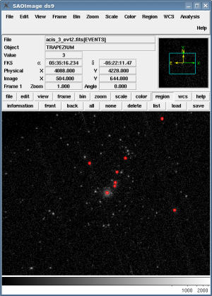 [Thumbnail image: The sources are displayed in red on the event data in ds9.]