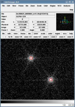 [Thumbnail image: The sources are displayed in red on the event data in ds9.]