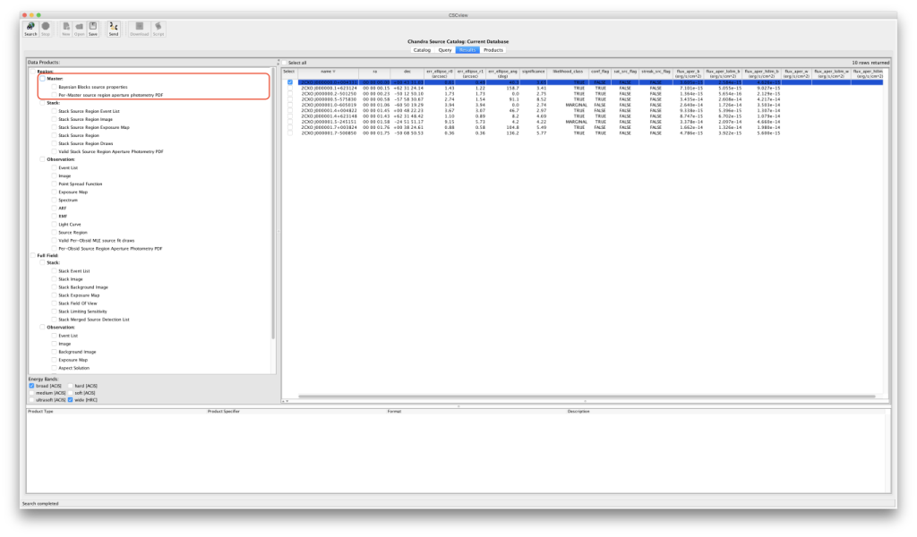 [CSCView query results]