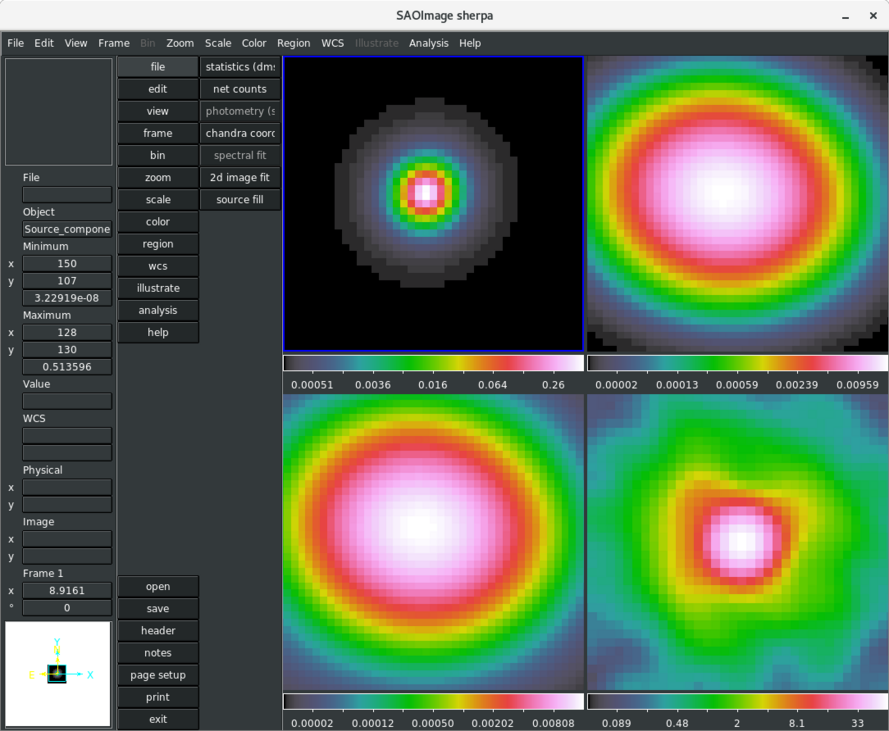 [DS9 display of model component and data images]