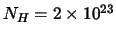 $N_H = 2 \times 10^{23}$