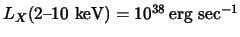 $L_X \mbox{(2--10 keV)} = 10^{38}\, \mbox{erg sec}^{-1}$