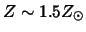 $Z\sim 1.5Z_\odot$