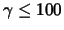 $\gamma \leq 100$
