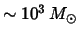 $\sim 10^3\,M_\odot$