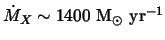 $ \dot{M} _X \sim 1400 \ifmmode{\ifmmode{\ {\rm M}_\odot}\else{$\space {\rm M}_\...
...\ifmmode{\ {\rm M}_\odot}\else{$\space {\rm M}_\odot$ }\fi\ {\rm yr}^{-1}$ }\fi$