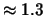 $\approx 1.3$