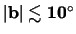 $\bf \vert b\vert \lesssim 10^{\circ}$