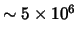$\sim 5 \times 10^6$