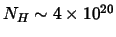 $N_H\sim 4\times 10^{20}$
