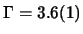 $\Gamma = 3.6(1)$